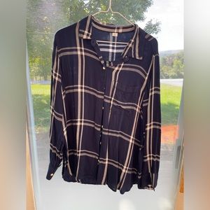 Women’s XL Old Navy Plaid Button Up Tunic Shirt